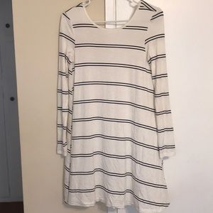 OLivaceous Striped Low back mini dress